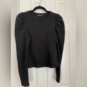Cropped puff sleeve sweatshirt